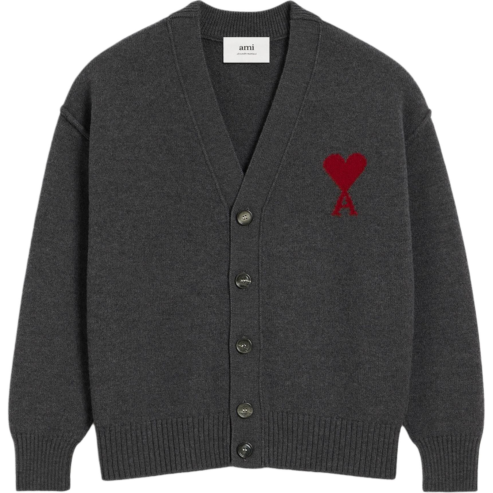 【代購】Ami Paris Ami De Coeur V Neck Cardigan UKC367018-084