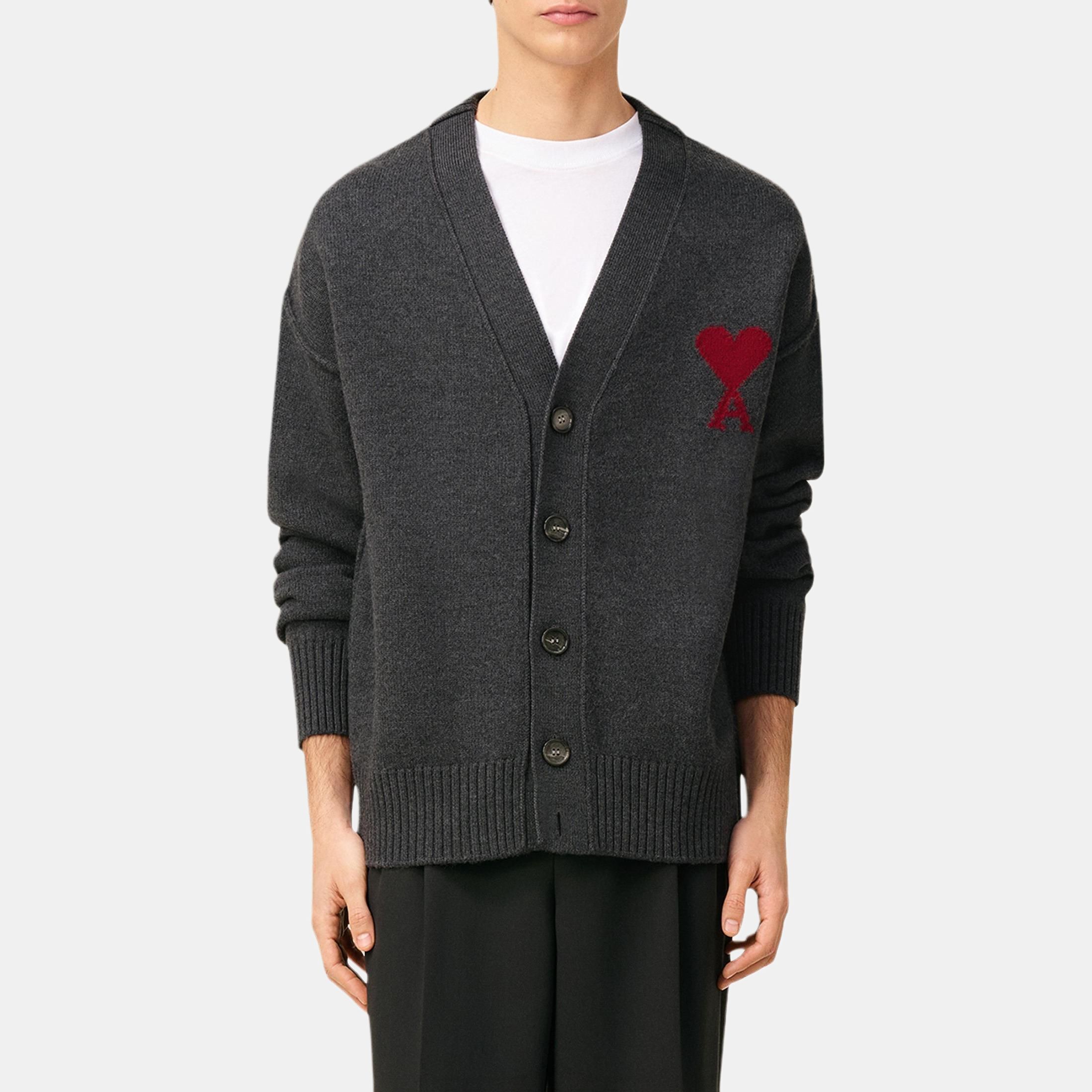 【代購】Ami Paris Ami De Coeur V Neck Cardigan UKC367018-084