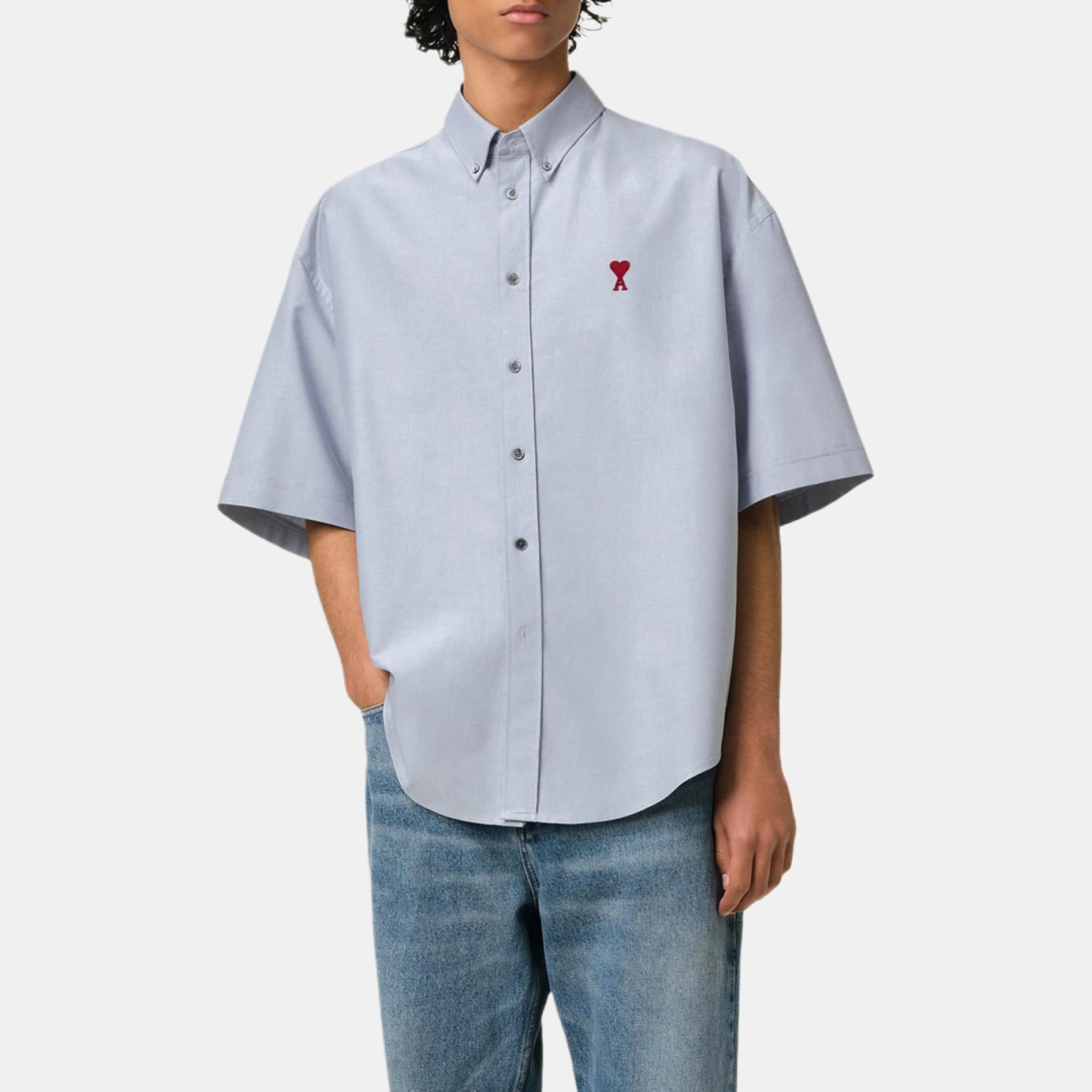 【代購】Ami Paris Ami De Coeur Logo Embroidered Shirt HSH230-CO0031-4502