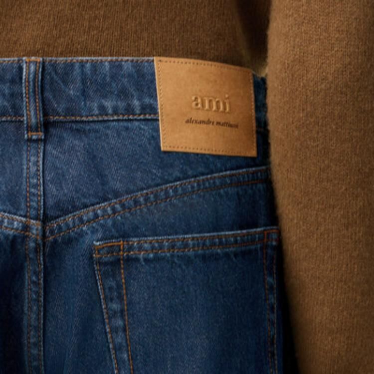 【代購】Amiparis loose-fit cotton blue jeans HTR450DE0104402