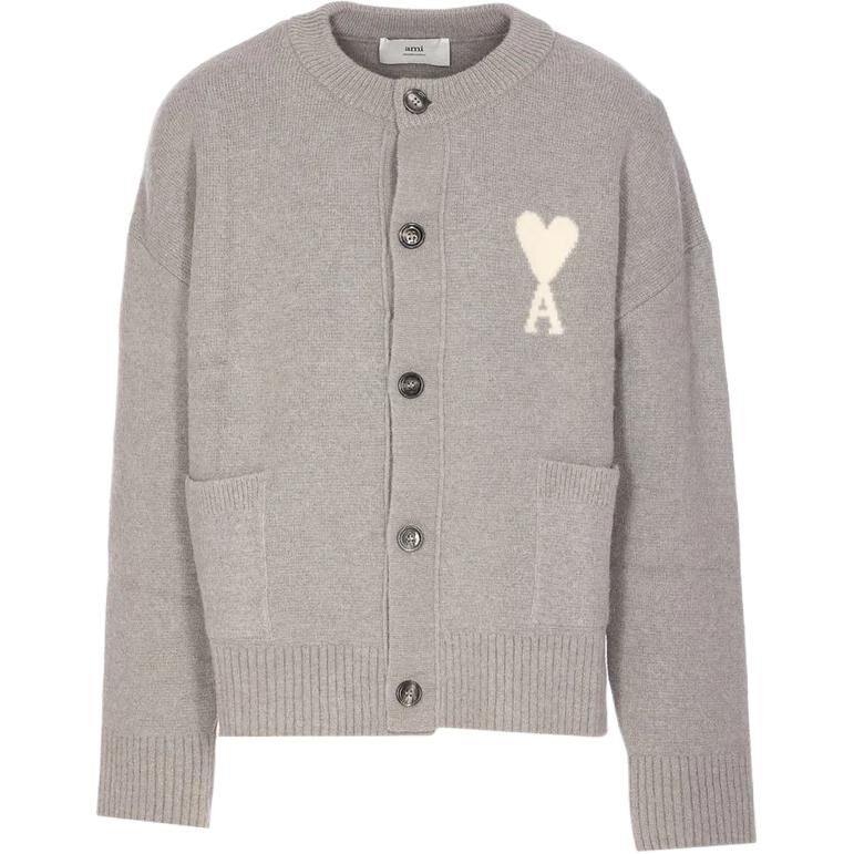 【代購】Ami Paris Logo Detailed Knitted Cardigan UKC366-KN0135-058