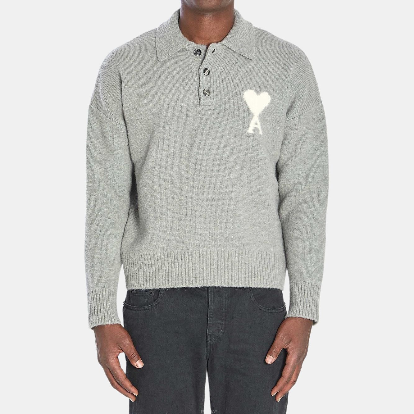 【代購】Amiparis Ami de Coeur intarsia polo-shirt UPL408KN0135058