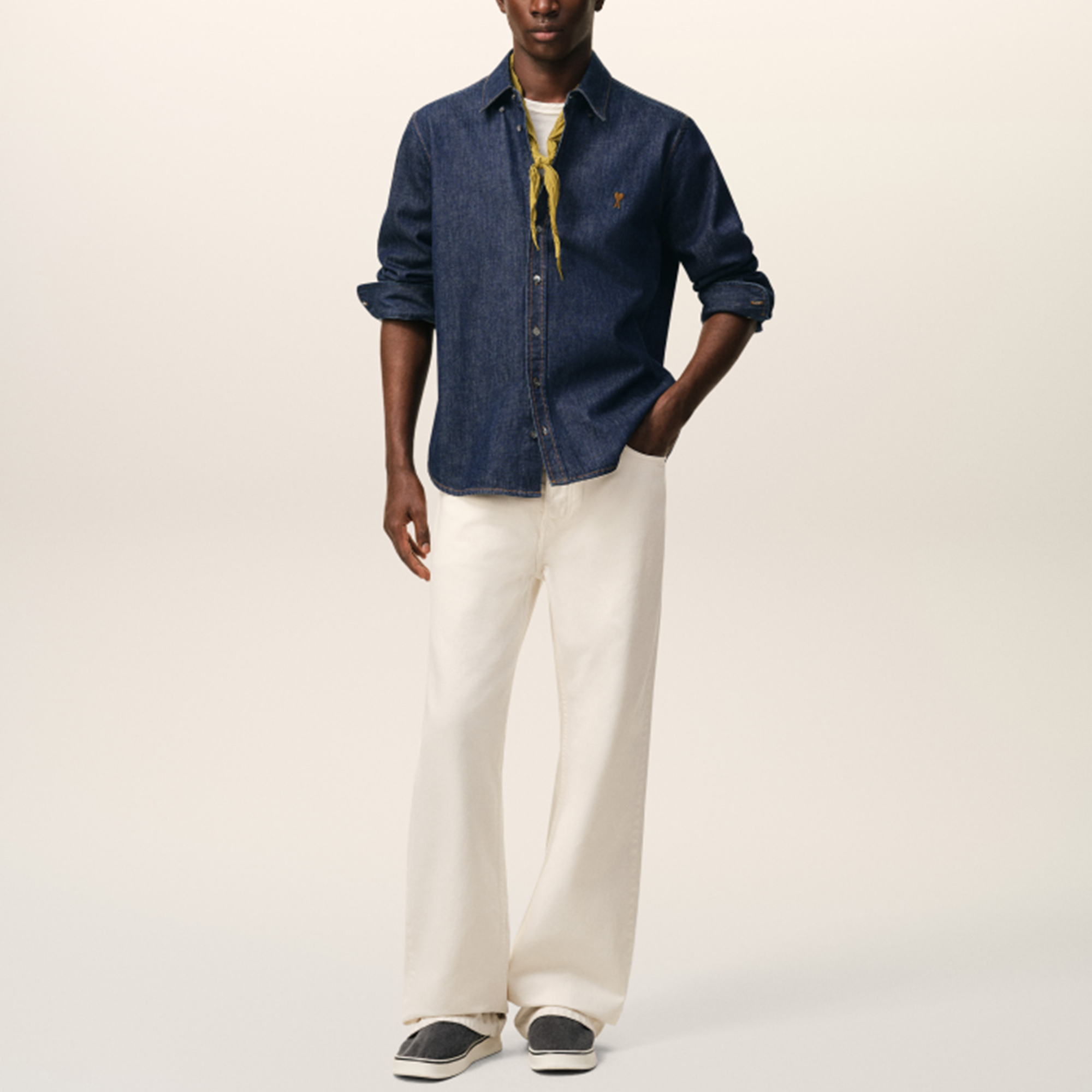 【代購】Amiparis Denim Ami De Coeur Shirt USH786DE0123
