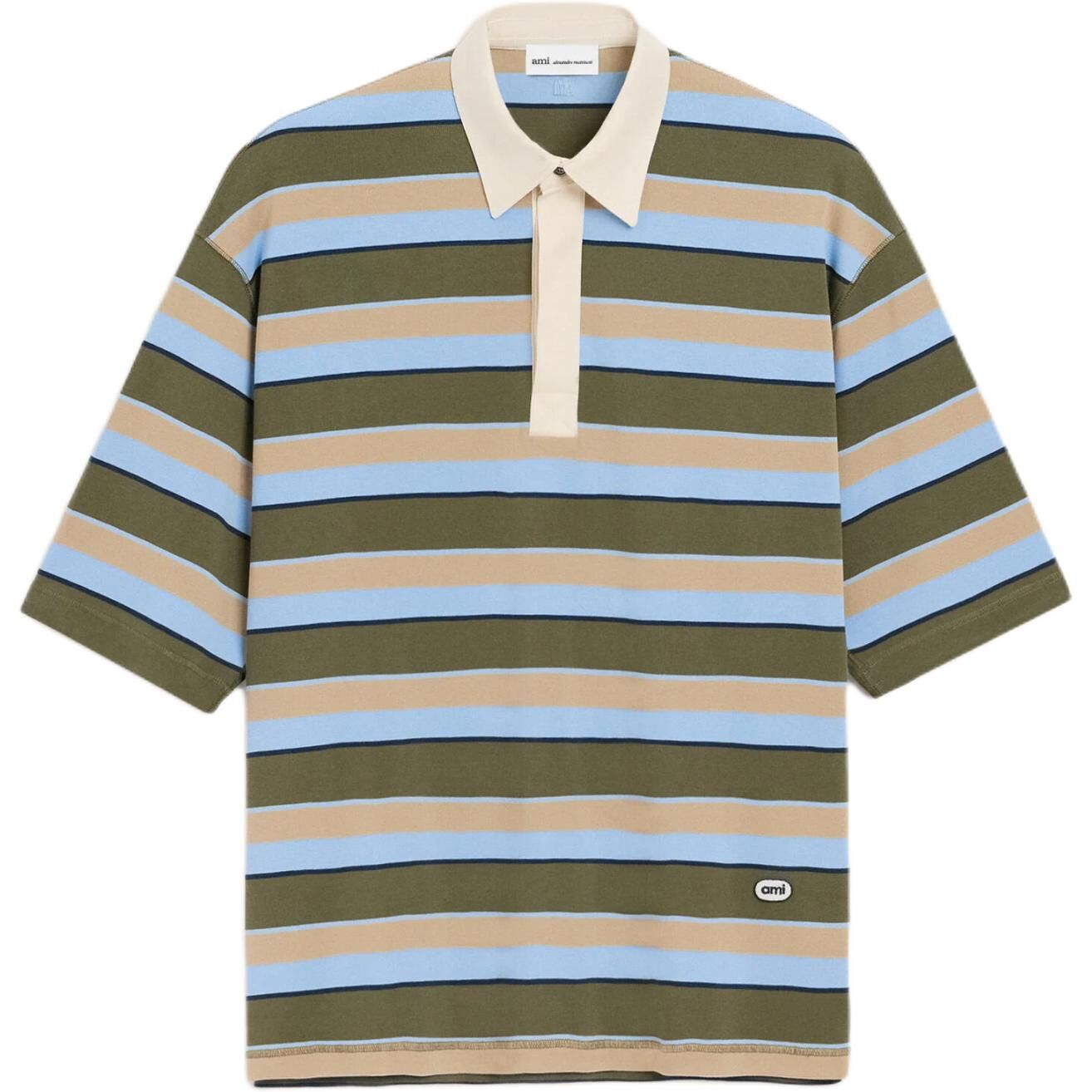 【代購】AMIPARIS Polo Shirts Unisex Cashmere Blue Polo Collar Moderate UPL424JE0209A073