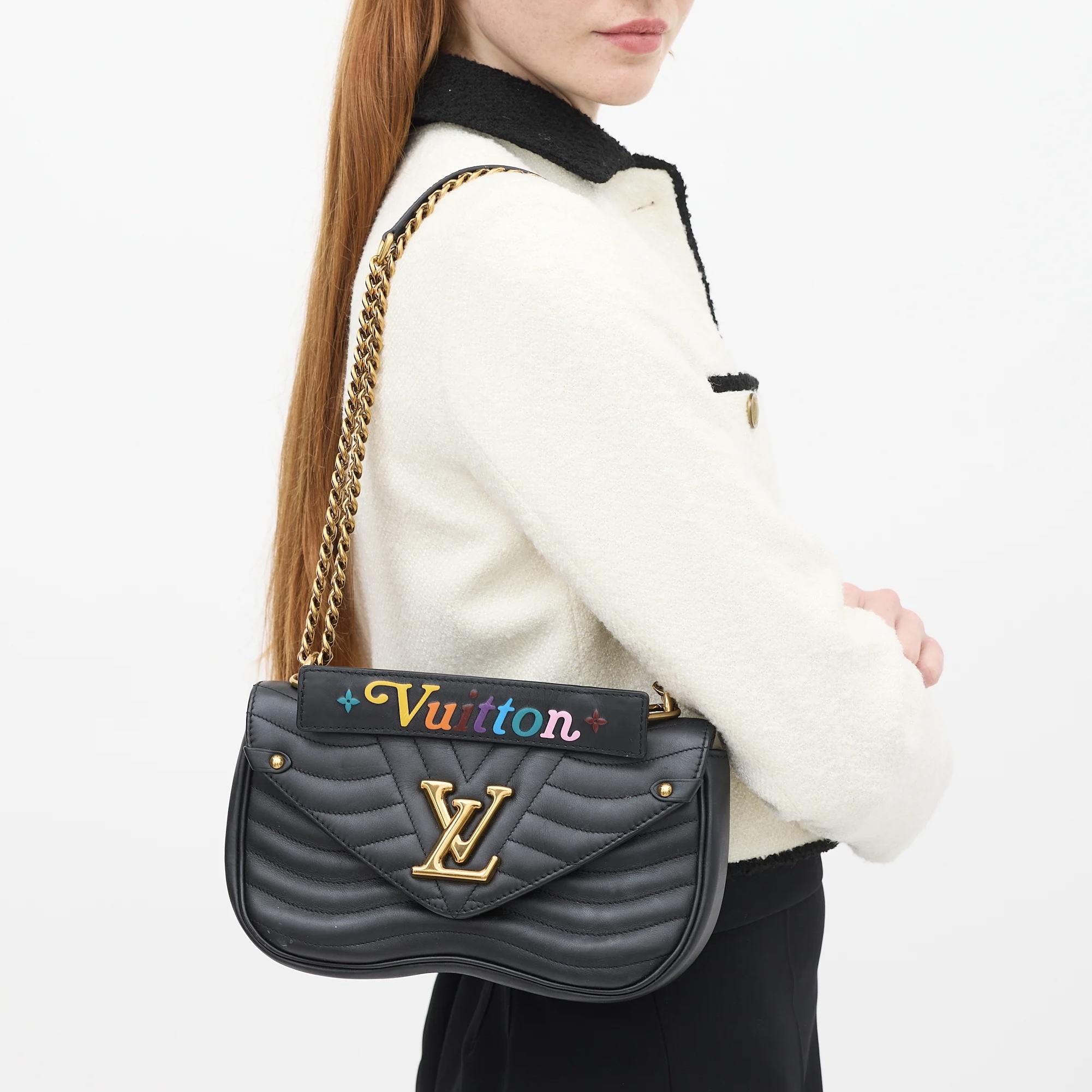 85%New Used  Lv New Wave Pm Black Calfskin 黑色牛皮 #路易威登屁股包 M51683 NZ3168