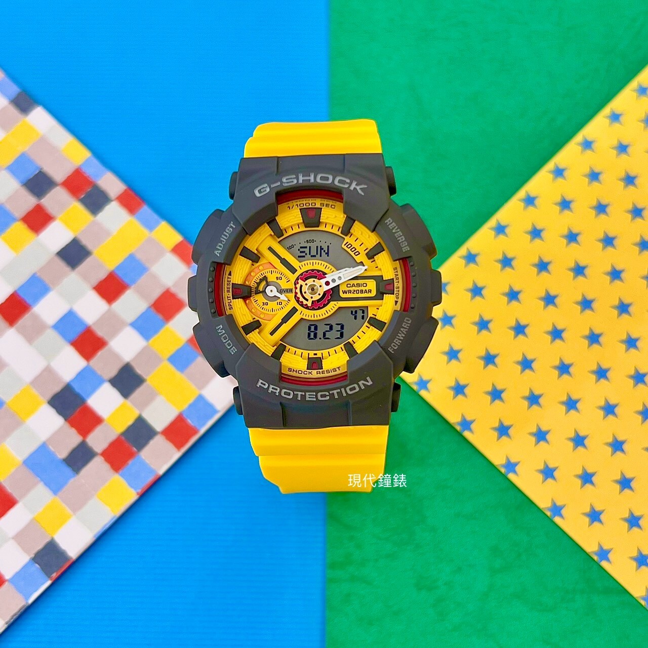 【G-SHOCK】90年代復古運動風亮眼黃灰撞色人氣雙顯對錶女款GMA-S110Y-9A45.9mm 現代鐘錶