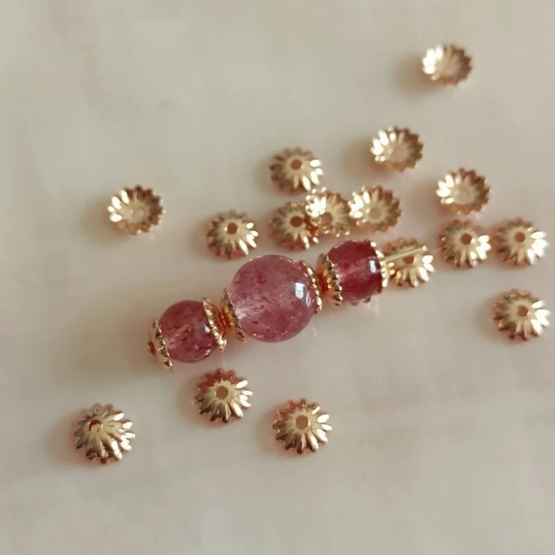 保色14k.亮銀百搭花托 (20入)｜DIY保色材料