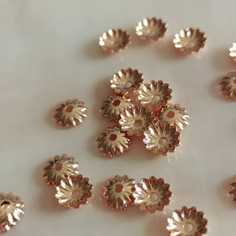 保色14k.亮銀百搭花托 (20入)｜DIY保色材料