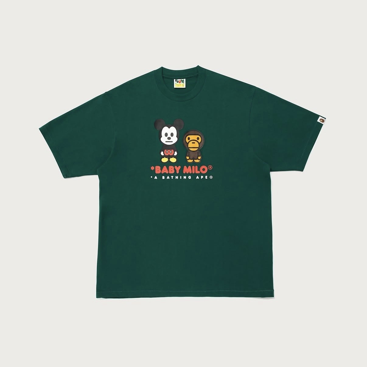 A BATHING APE BAPE X DISNEY MICKEY MOUSE BABY MILO RELAXED FIT TEE 迪士尼聯名款 米奇 寬鬆版 男款 短Ｔ 黑色/白色/綠色-2M23110916