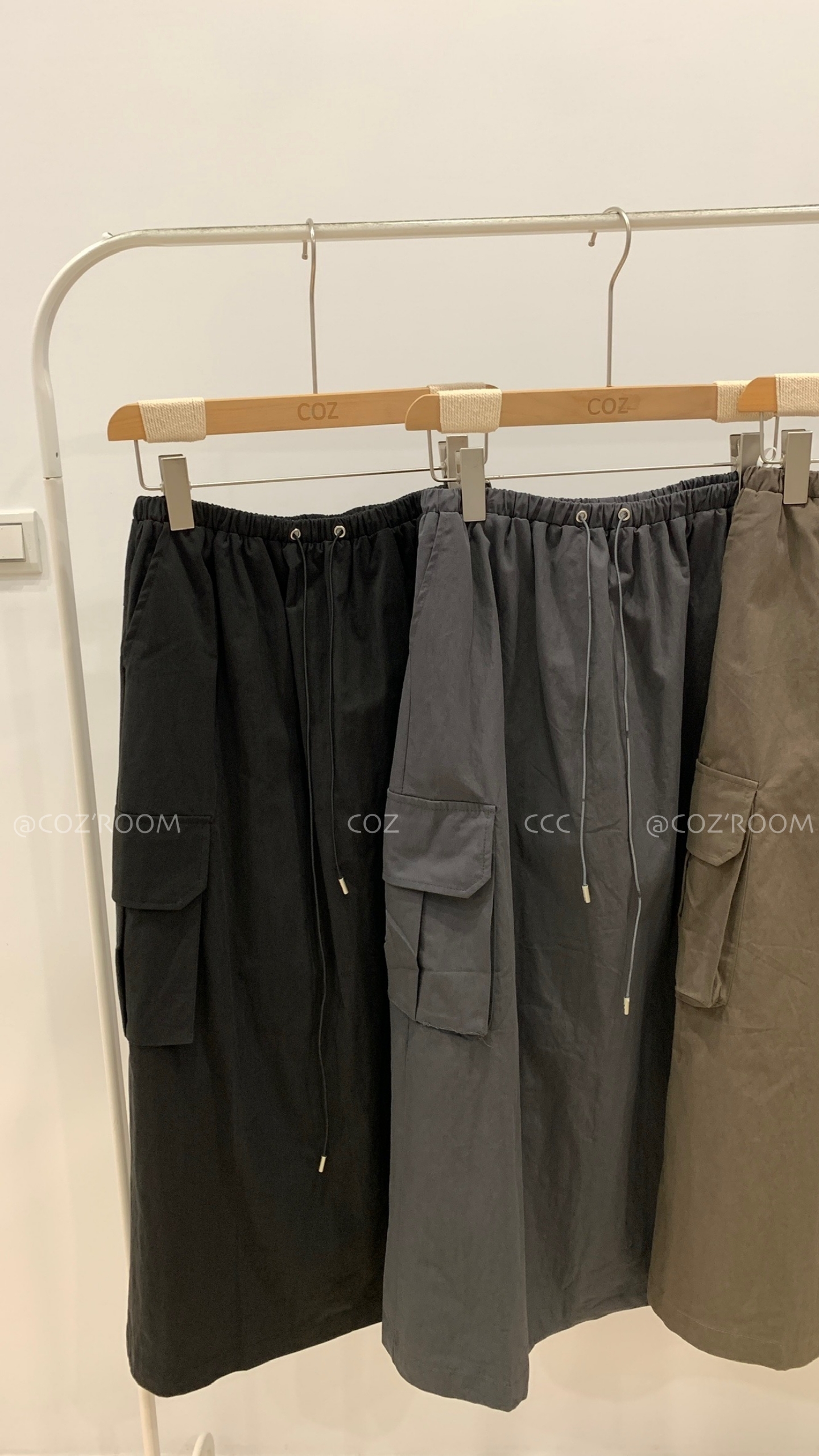 A11- 83cm質感挺布口袋工裝裙F size (3色) _1217