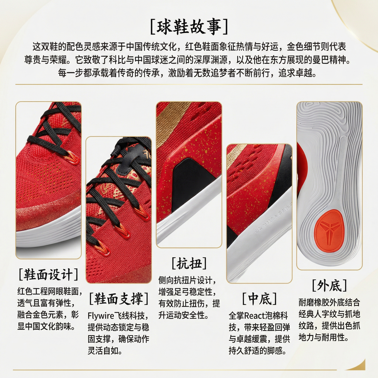 【代購】Nike Kobe 9 Breathable Rebound Grip Low top Basketball Shoes Men's Red Black IH1400-600