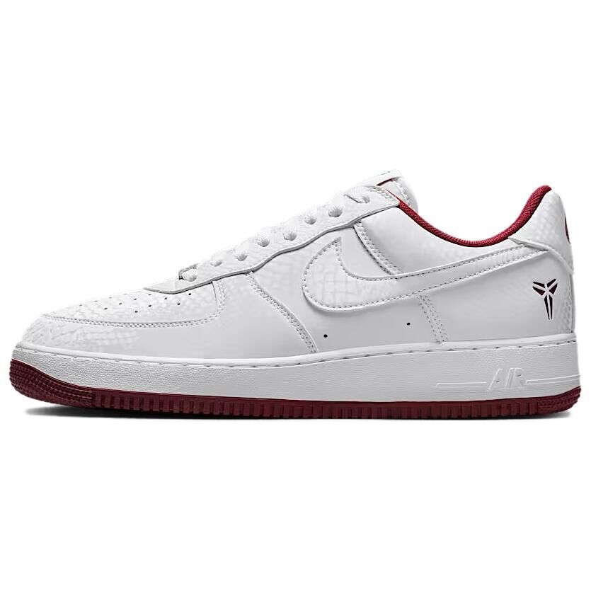 【代購】Nike x Kobe Bryant Air Force 1 Abrasion Resistant Abrasion Resistant Low top Skateboard Shoes Unisex White Red IB0018-101