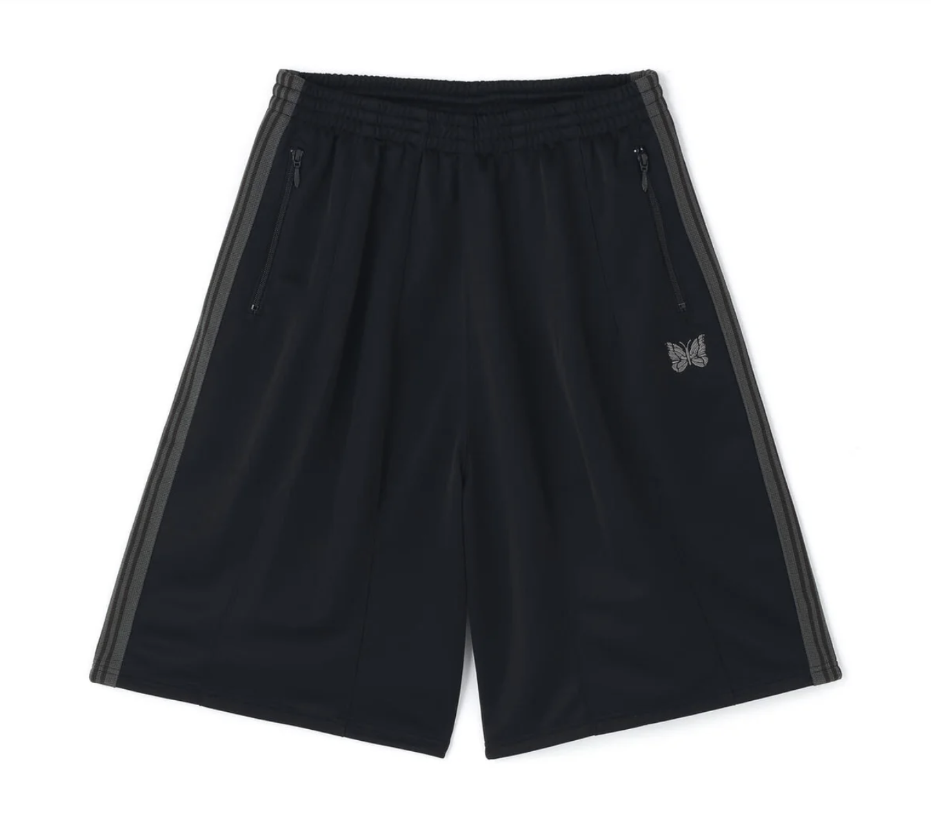 Needles x LHP HD Track Shorts- Poly Smooth- Black Grey