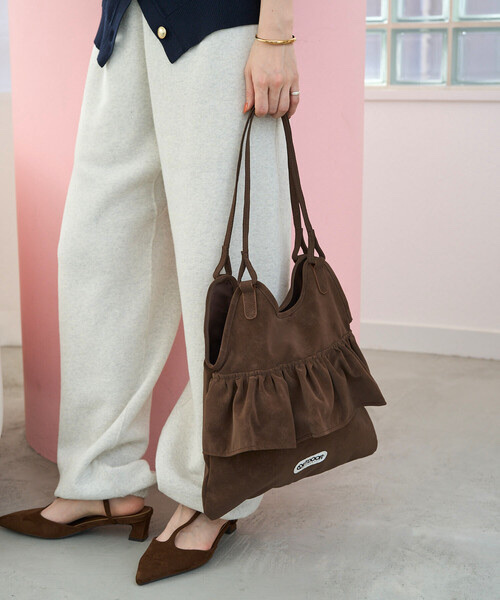 OUTDOOR PRODUCTS × FREAK'S STORE / Suede Frill Tote Bag