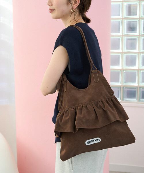 OUTDOOR PRODUCTS × FREAK'S STORE / Suede Frill Tote Bag