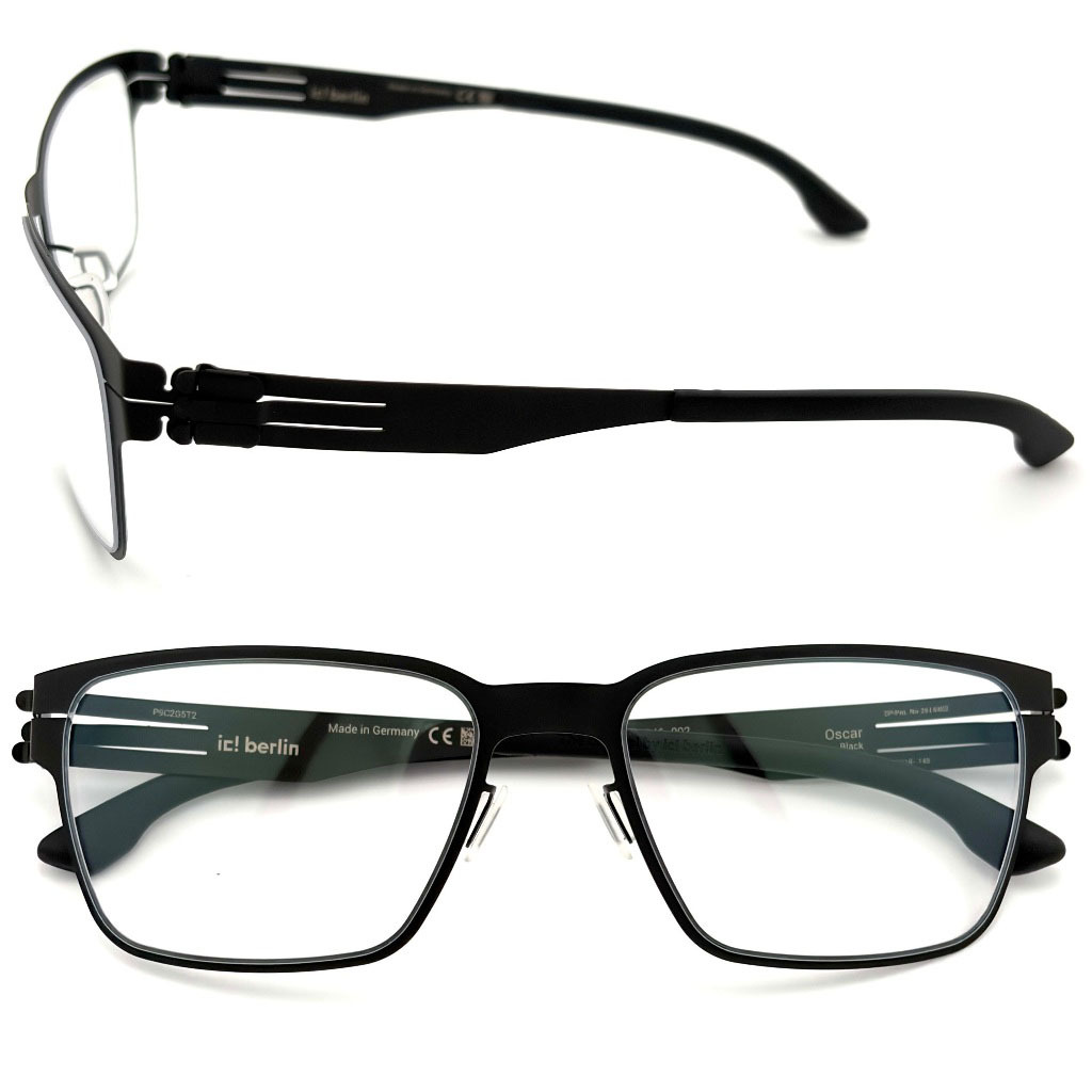 【ic! berlin】Oscar Black 56mm光學眼鏡(IC5046 002)♦黑色