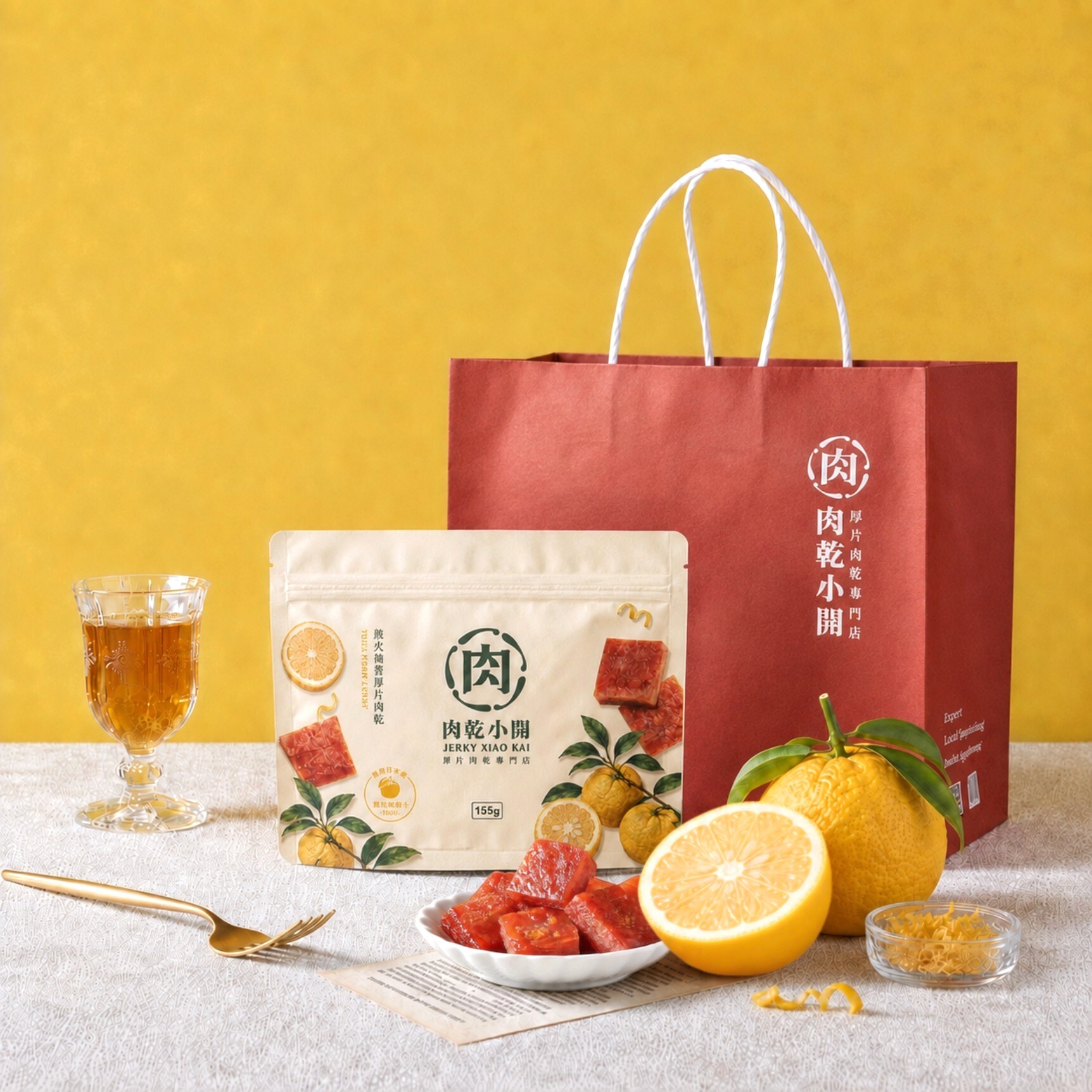 【新品】炭火柚香厚片肉乾(155g)