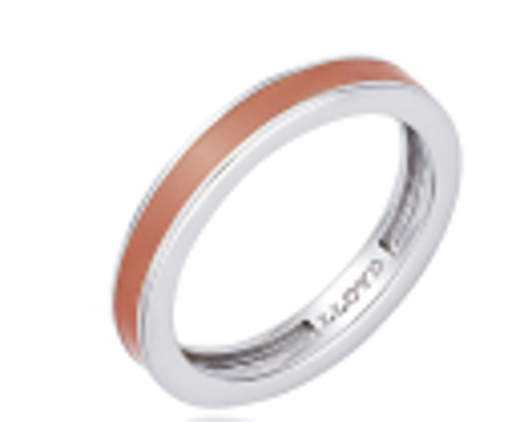 DT070 [26'SS] LLOYD Coral Beige 彩色琺瑯 3mm 戒指 - 珊瑚米色