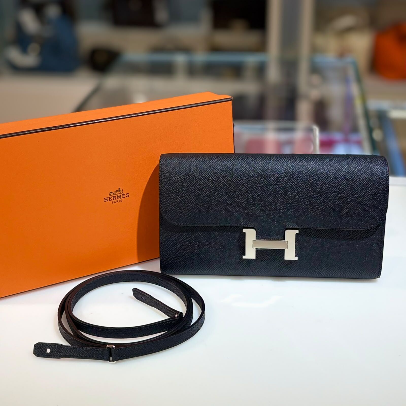 全新HERMES CONSTANCE TO GO W刻 ,  NOIR PHW EPSOM皮 黑色銀扣 #CTG #BRAND NEW #香榭站正品