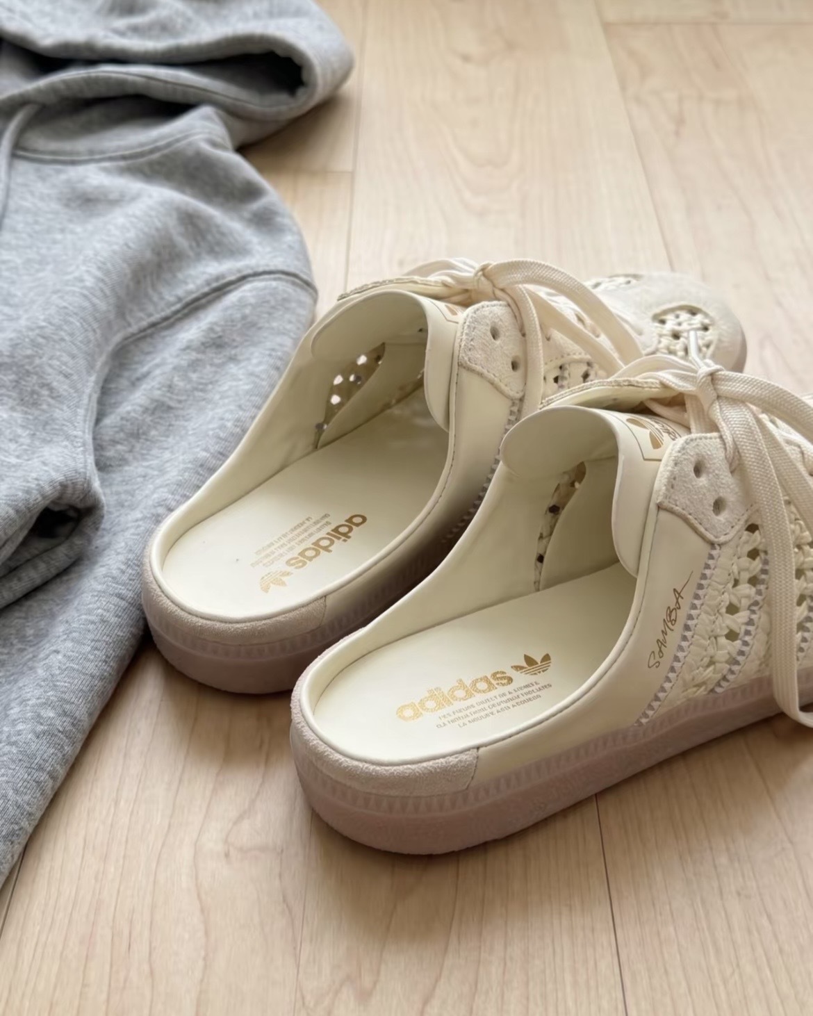 (預訂) Adidas Samba Mule - Basketweave Cream White