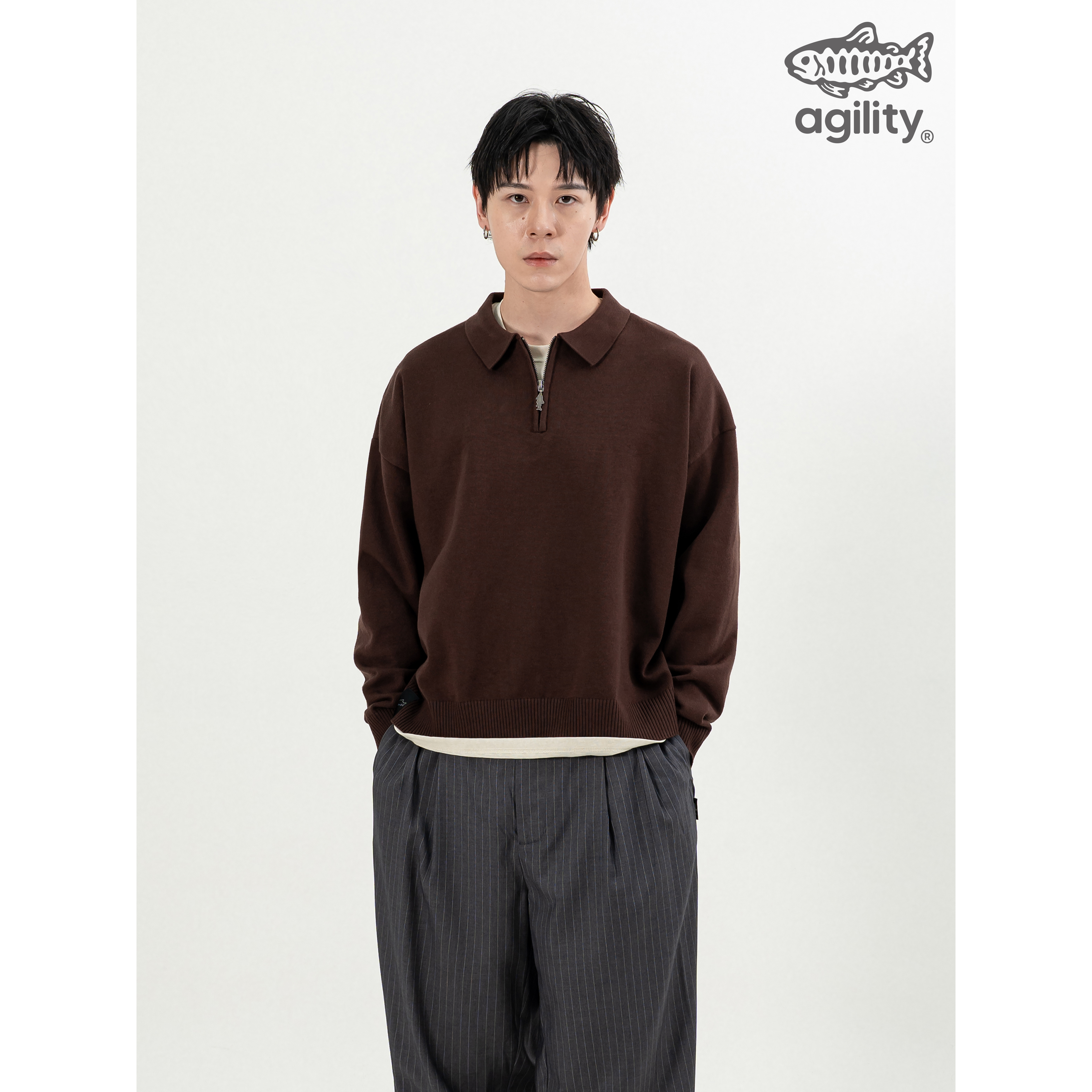 AGILITY Knit Zip Polo Shirts 針織 翻領Polo衫 [KW-Z]