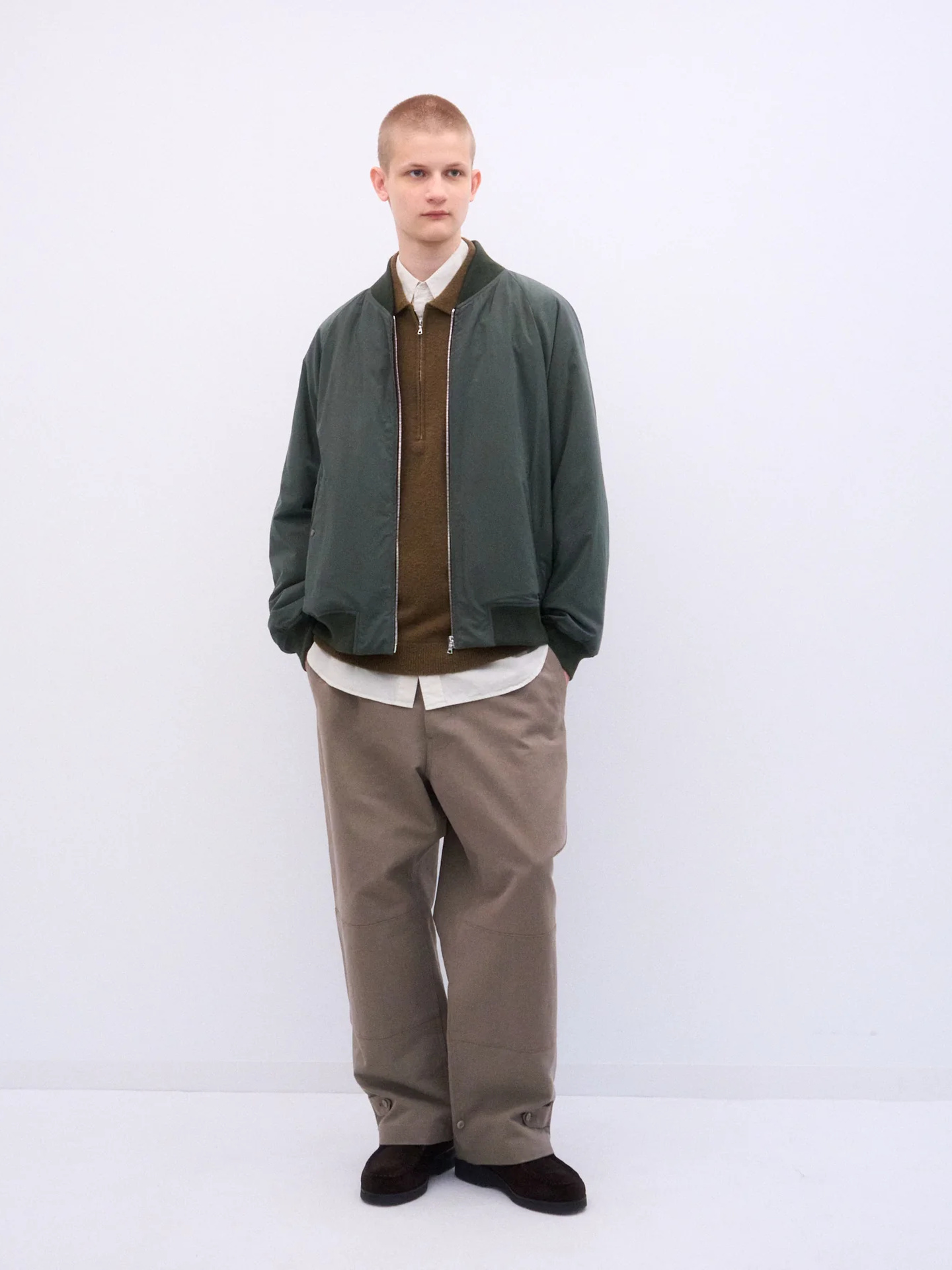 ATON Fibril Nylon Satin Flight Jacket
