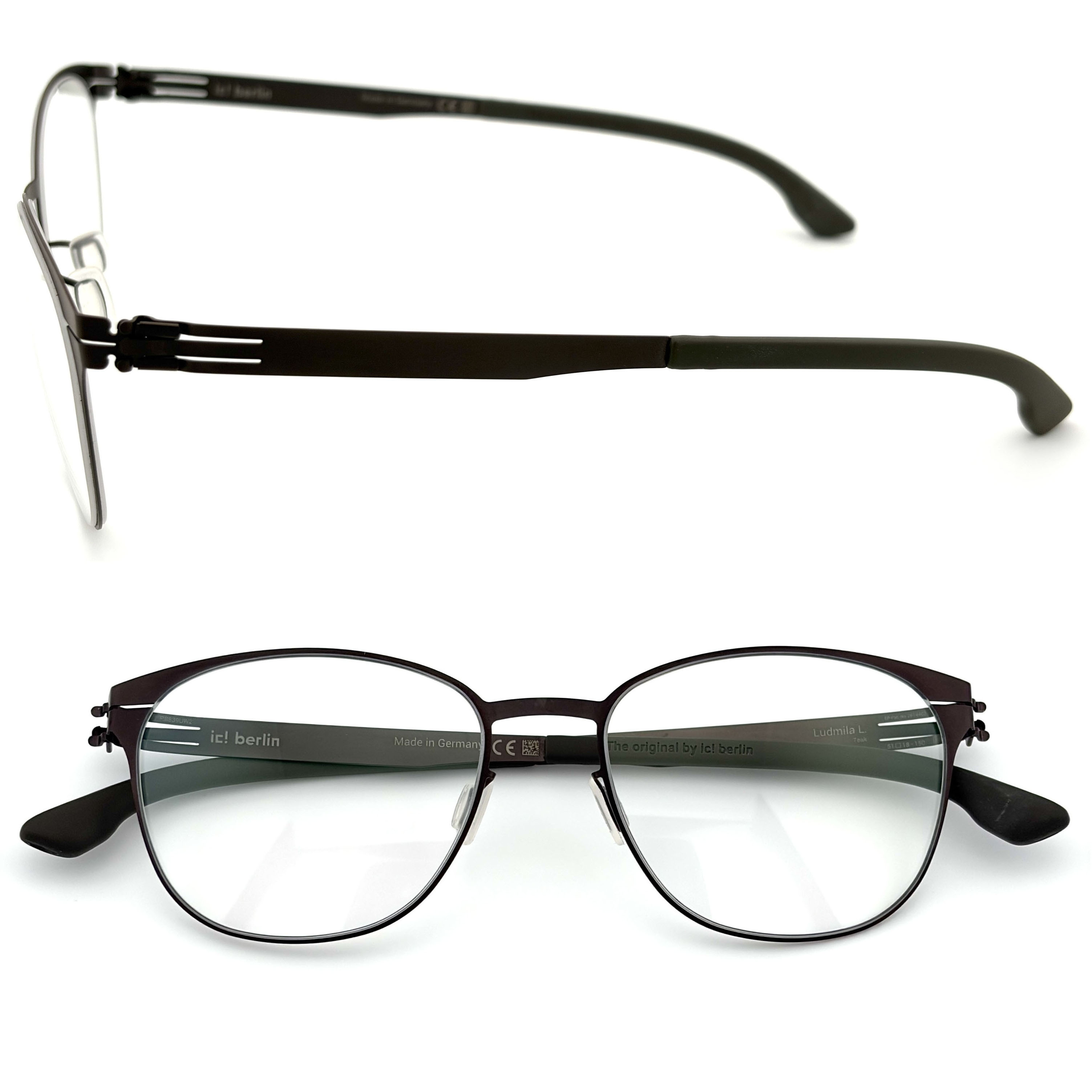 【ic! berlin】Ludmila L. Teak 51mm光學眼鏡(IC5033 049)♦深棕色