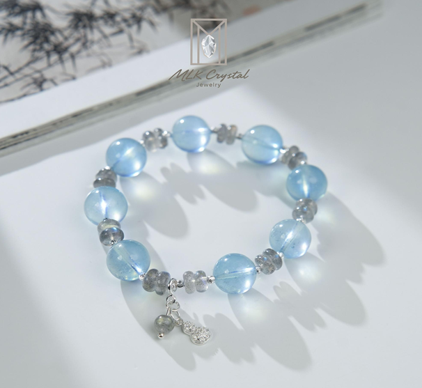 AC33 海藍寶灰月光手串12+mm (S66ZC5977) $1418