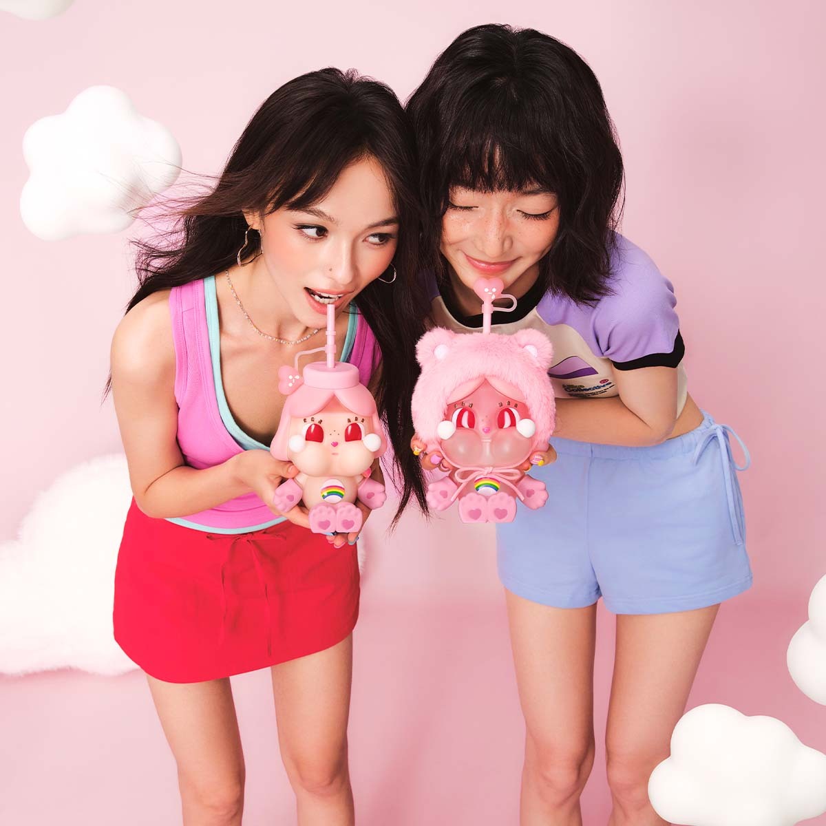 POP MART 泡泡瑪特 CRYBABY × Care Bears系列 玻璃吸管杯