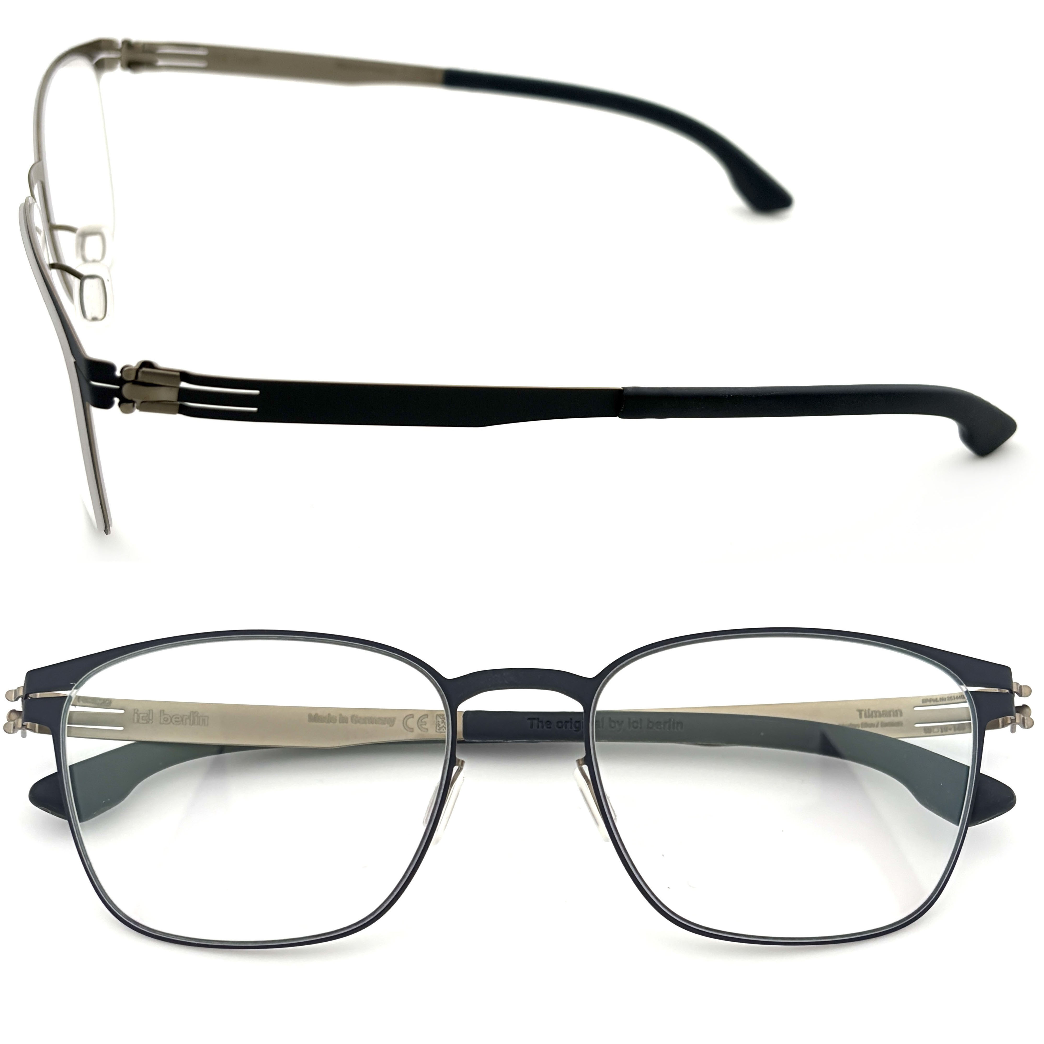 【ic! berlin】Tilmann Marine Blue / Bronze 53mm 方框光學眼鏡(IC5065 035)♦海洋藍+古銅色