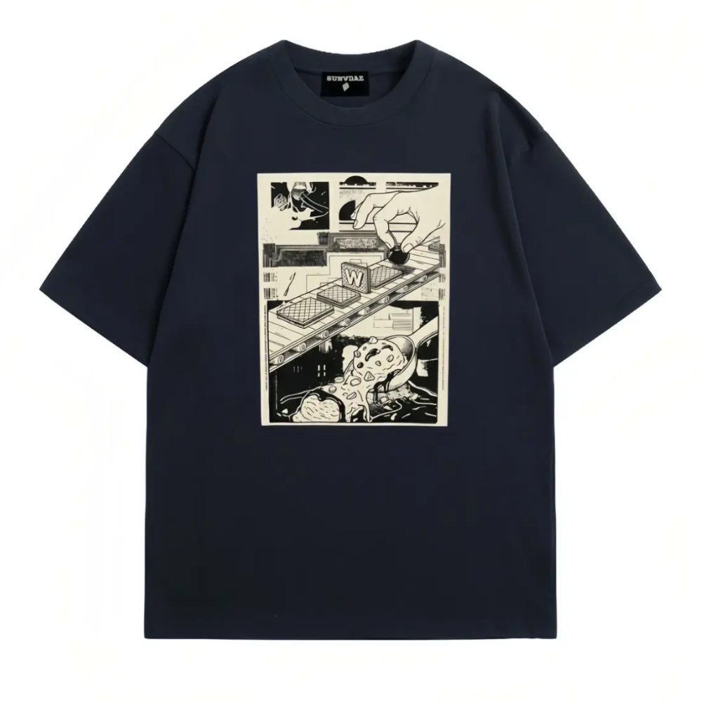TOP-CCG0823-032 舊潮重磅全棉百搭T恤-黑色 (A32)(S-XXL)