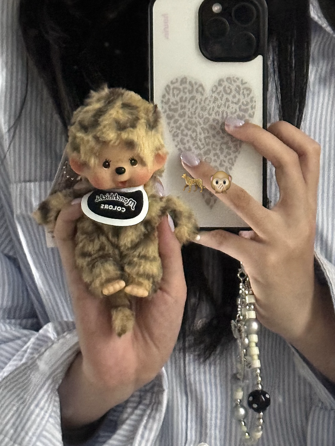 (預購）美國限定🇺🇸🐆豹紋 Monchhichi 蒙奇奇 吊飾 掛件