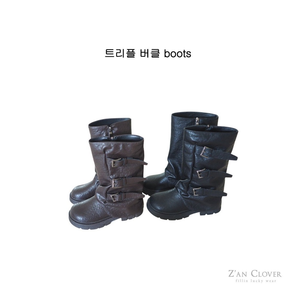 正韓秋zanclover 兩色甜甜工裝感中筒靴