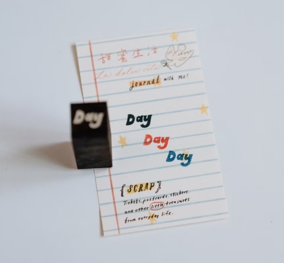 甜蜜生活．櫸木手染復古色印章 letter/Day