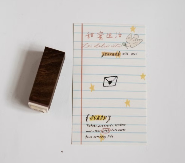 甜蜜生活．櫸木手染復古色印章 letter/Day