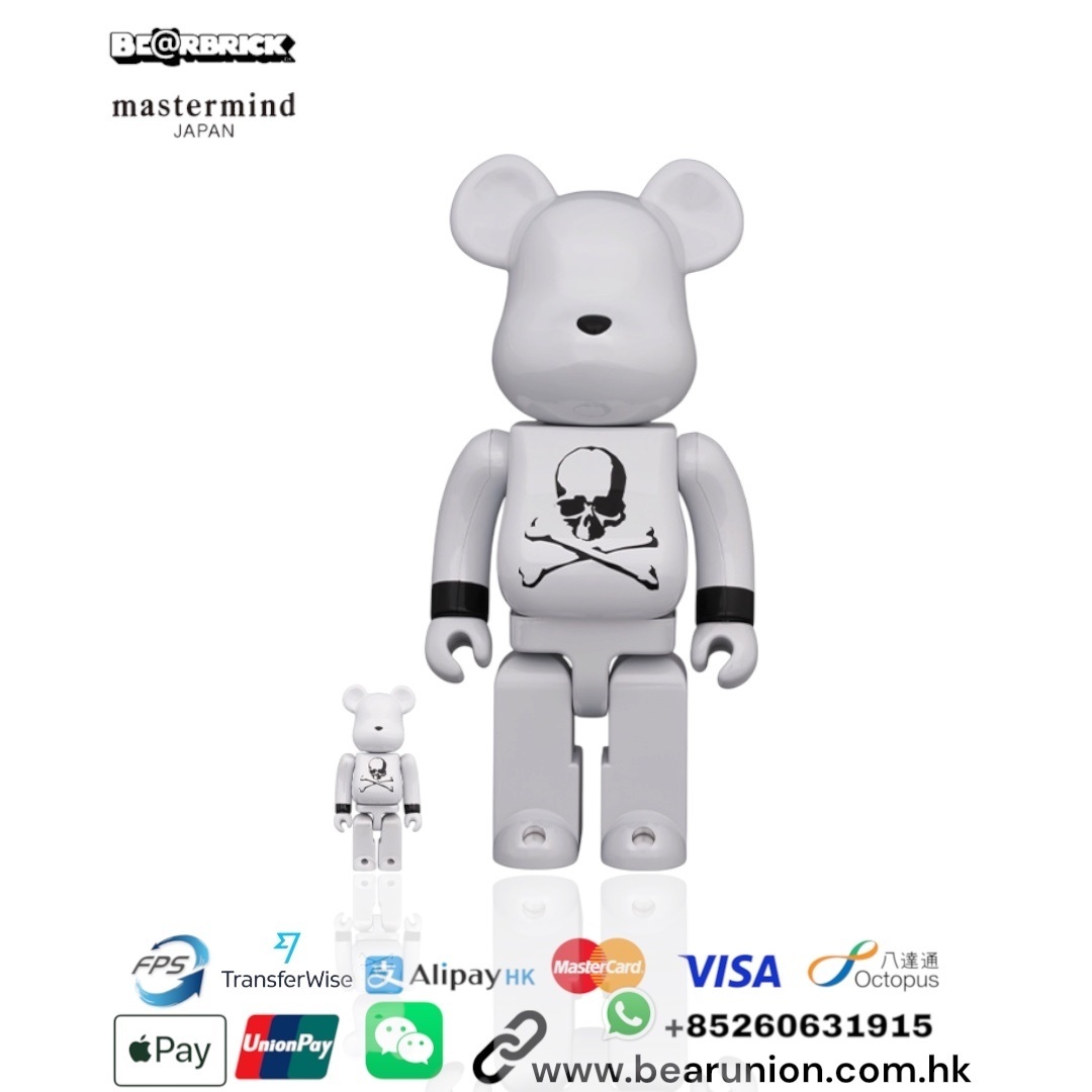 🥇現貨🥇Bearbrick 400% 100% MASTERMIND JAPAN WHITE CHROME