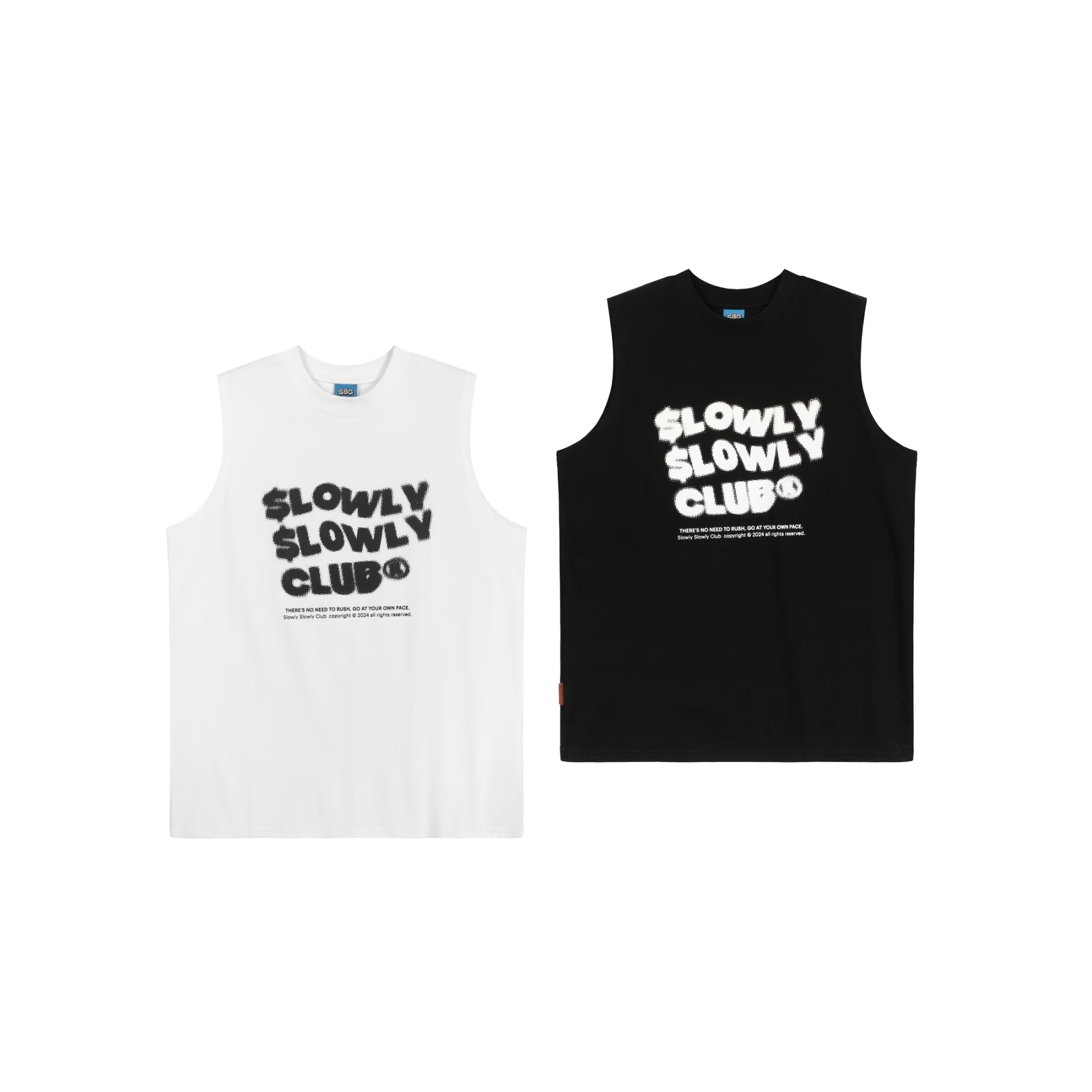【逢甲 FUZZY】慢吞吞半 色調 網點 涼感 背心 黑色 白色 SB6014
