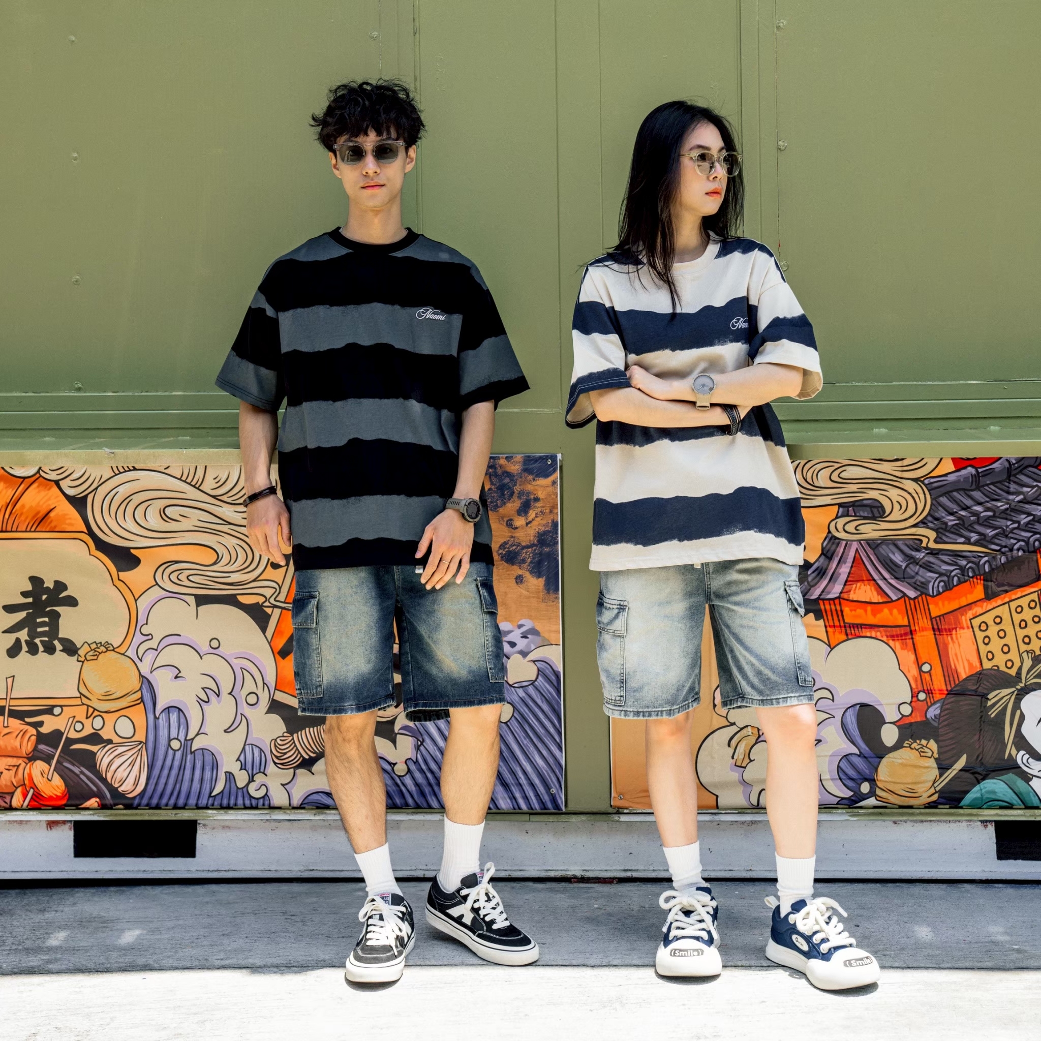 【逢甲 FUZZY】刷白 口袋 牛仔 短褲 深藍 淺藍 523