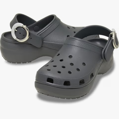 【預購】Crocs H0823505 女裝炭灰色 Classic Platform Dipped Buckle Clog