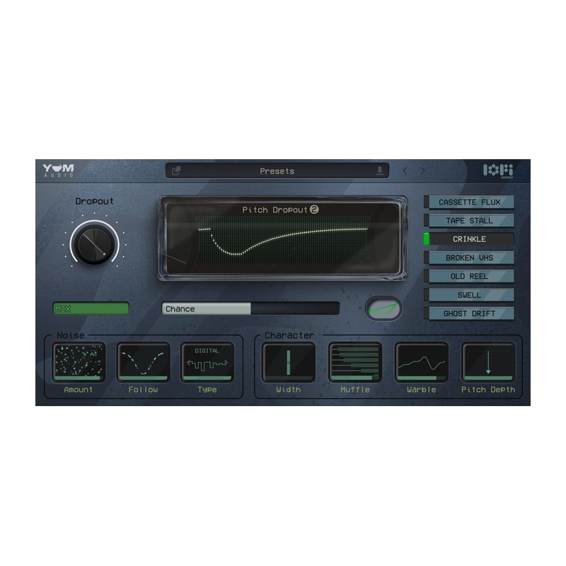 Yum Audio LoFi Pitch Dropout 2｜磁帶掉訊效果器