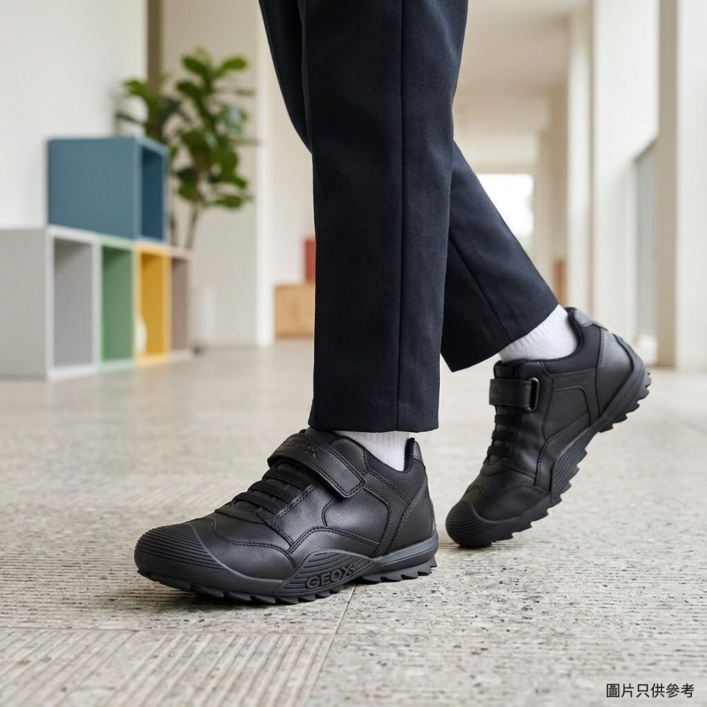 【預購】GEOX H0823508 童裝黑色Savage 皮鞋