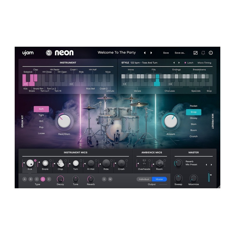 UJAM NEON｜復古鼓組虛擬鼓手