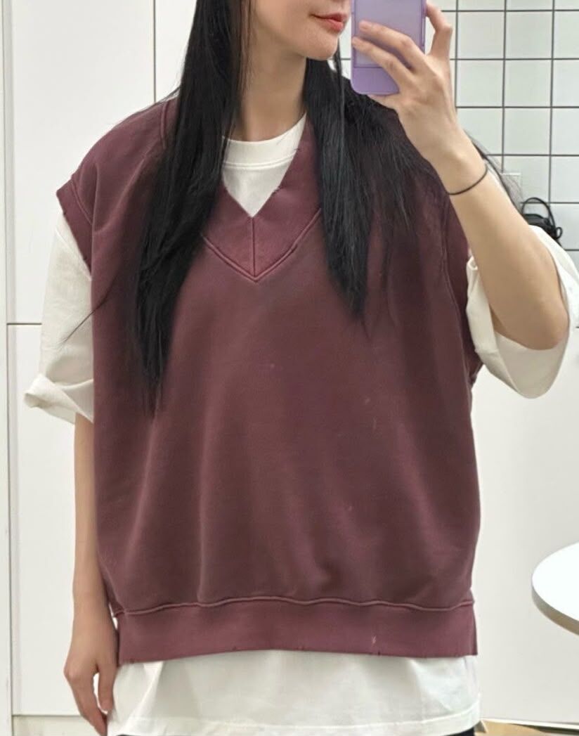 洗水淨色V領背心 12GAUGE-084V