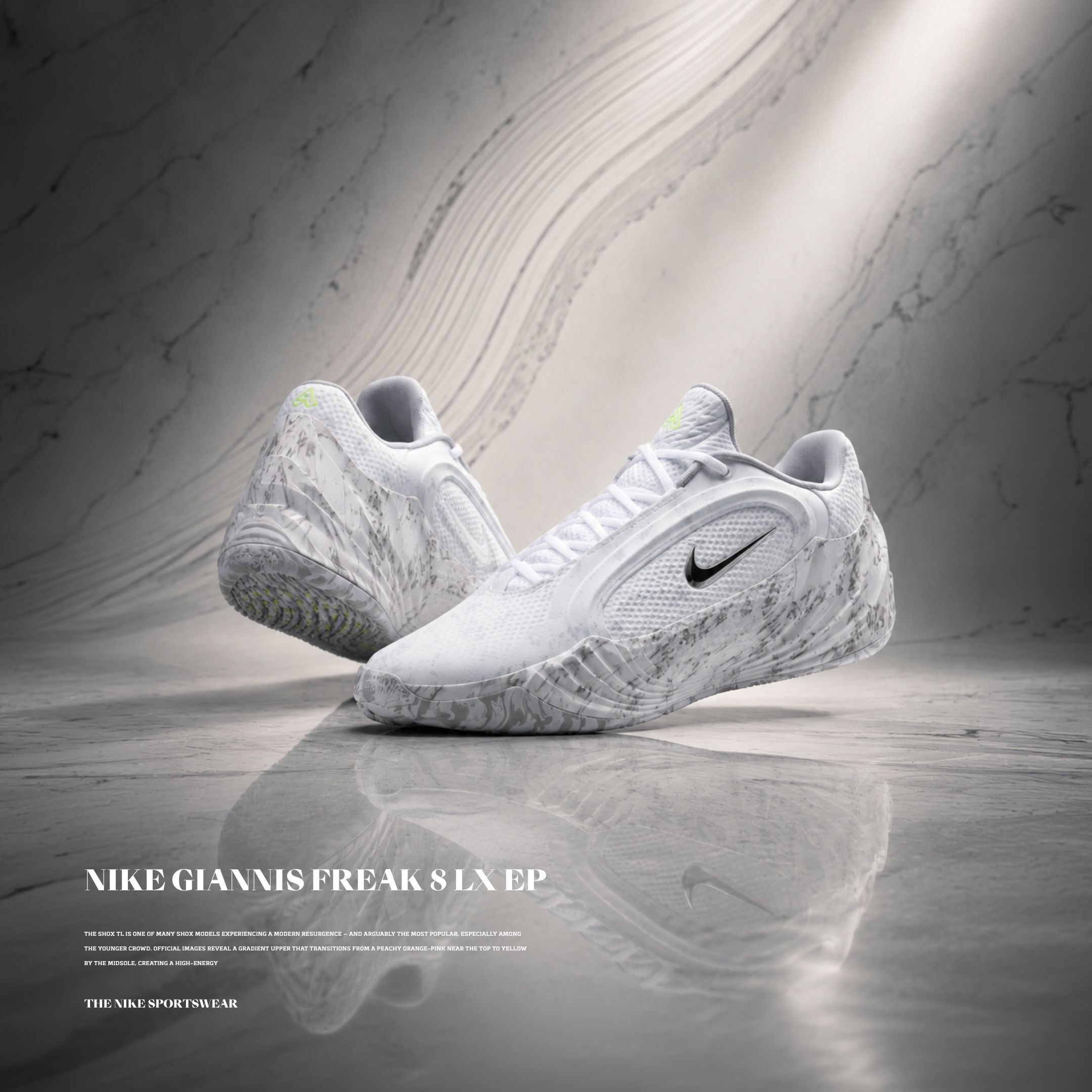 NICEDAY 現貨 NIKE GIANNIS FREAK 8 EP 白 白灰 大理石 字母哥 實戰 籃球鞋 JA1402-100