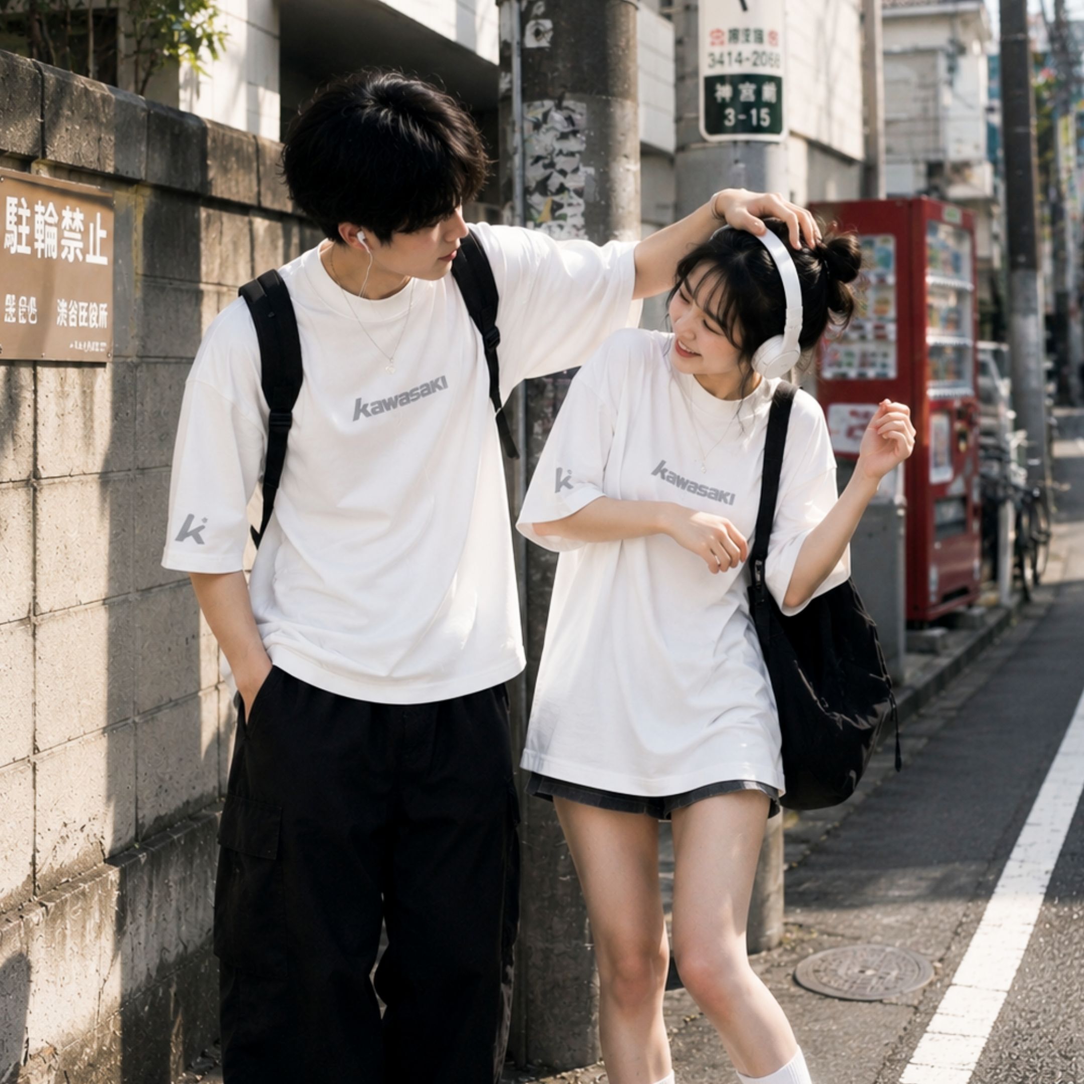 NICEDAY 服飾 代購 Kawasaki 川崎 LOGO TEE 上衣 短袖 夏天 T 白 黑 杏仁