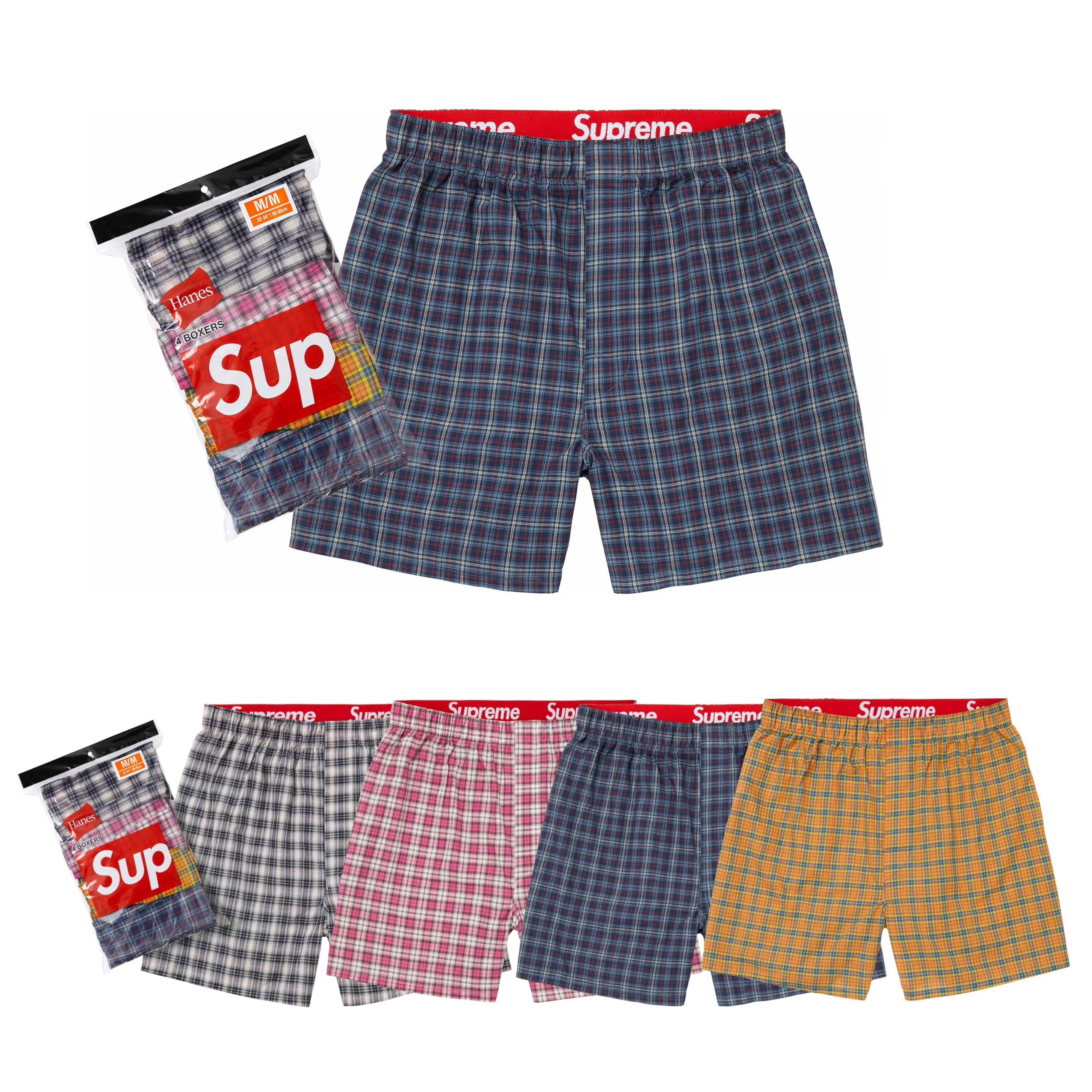 預購┃Supreme 26FW Hanes® Plaid Boxers (4 Pack)
