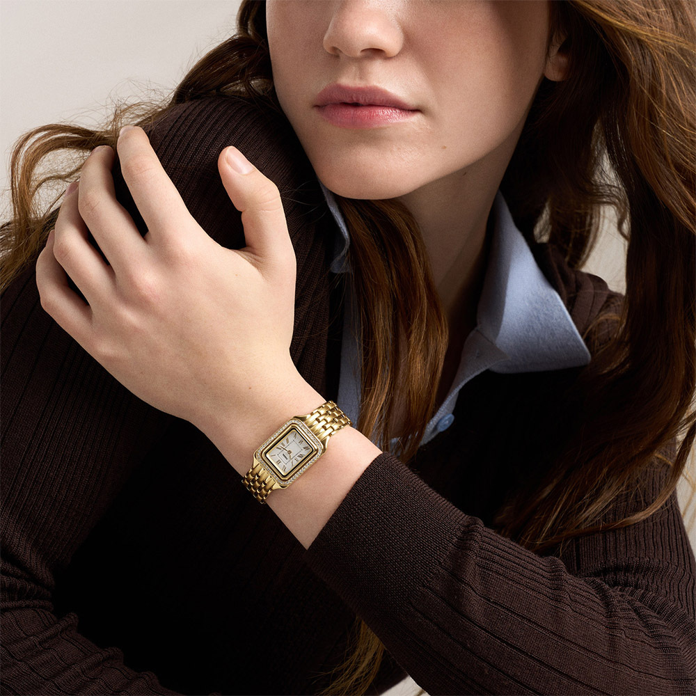 Raquel 復古年華羅馬數字女錶 金色不鏽鋼錶帶 23 MM ES5513