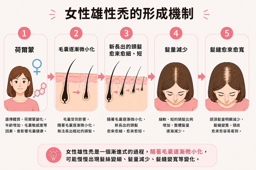 本蘊,雄性禿,女性雄性禿,女生,落髮,掉髮,產後掉髮,植髮,頭髮,頭皮,毛囊,賀爾蒙,髮縫變寬,細軟髮,細髮,禿頭,M型禿,遺傳,血糖,髮量少,更年期,養髮液,生髮水,prp,落健