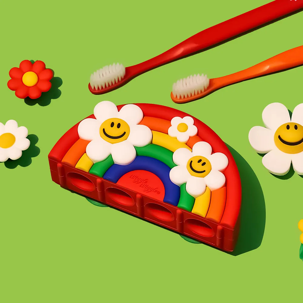 WIGGLE WIGGLE 矽膠牙刷架牙刷座 #Rainbow Smile