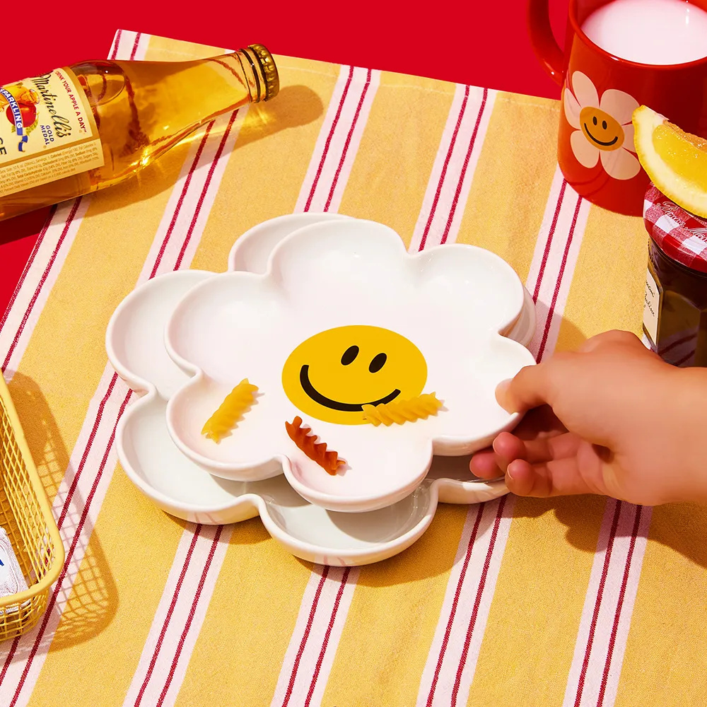WIGGLE WIGGLE 經典笑臉花朵陶瓷餐盤 2入組 #Smile We Love